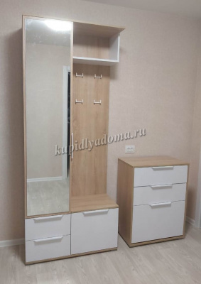 Шкаф комбинированный (Прихожая)  Куба 10.14 (Дуб сонома/Белый премиум)