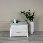 Тумба прикроватная Скания 357.03 (Скания светлая/Белый глянец)