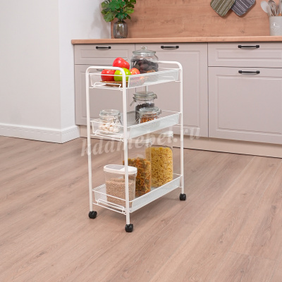 Этажерка Ладья-2К на колесиках (Белый)