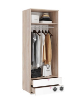 Шкаф двухдверный 55.01 без дверей с вещами1