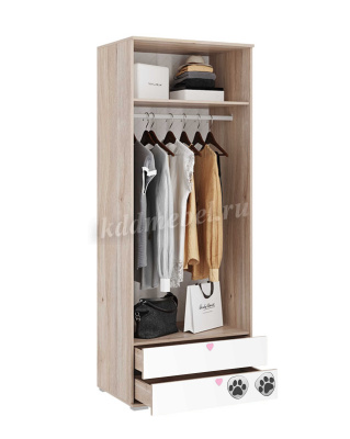 Шкаф двухдверный Панда 55.01 (Дуб мария/Белый) РАСПРОДАЖА