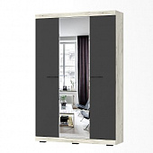 Шкаф с зеркалом Соната ШСЗ-1300 (Дуб крафт белый/Антрацит)