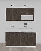 Кухня Бетоны 1,6 МДФ (Бетон Темный/Без столешницы) 