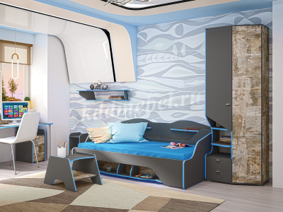 Тумба Индиго 10.94 (Темно-серый/Граффити)