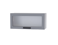 Шкаф верхний со стеклом 8ХС кухня Осло (Белый/Карбон темный)
