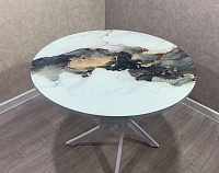 Стол обеденный раздвижной Арчи (Акварель S334/Опоры белые)