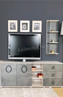 Гостиная Оскар Каспий (Сосна белая Loft/Каспий темный)