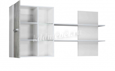 Шкаф навесной Эльза-1 2 кат. (Белый/Цемент темный)