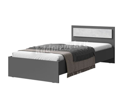 Кровать Лето 0.9 с настилом (Графит/Цемент светлый)