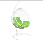 Кресло подвесное LESET ЛУНА (Белый каркас/Зеленое яблоко подушка)