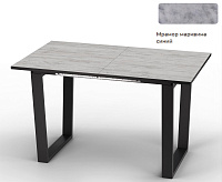 Стол обеденный раскладной Флинт-2 (Опора Черный муар/Столешница Мрамор Марквина синий 3034)