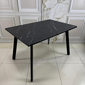 Стол обеденный раздвижной Орегон К (Черный/МДФ Мрамор черный)