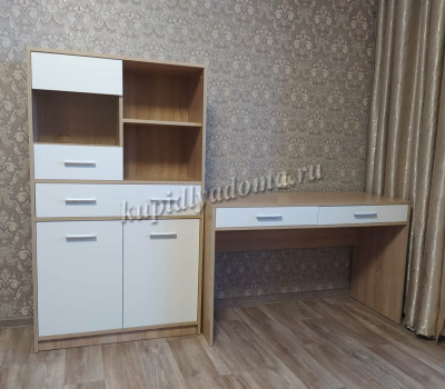 Комод Стелс витрина (Дуб сонома/Белый)