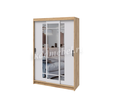 Шкаф-купе Бруно-4 (Дуб вотан/Белый)
