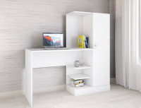 Квартет-6 Стол компьютерный Белый древесные поры Квартет-6 Стол компьютерный Белый древесные поры