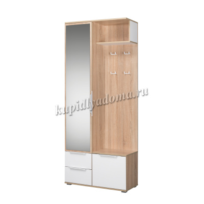 Шкаф комбинированный (Прихожая)  Куба 10.14 (Дуб сонома/Белый премиум)
