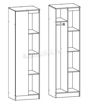 Шкаф распашной комбинированный 1 ств. Сура (Дуб сонома)