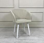 Кресло Верона (Томми 02 бежевый/Опоры белые матовый) ВВ УЦЕНКА