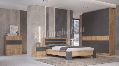 Тумба прикроватная Ленора (Дуб вотан/Графит)