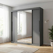 Шкаф-купе Лето-4 2.0 с зеркалом (Графит)