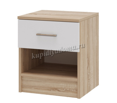 Тумба прикроватная Беатрис (Дуб сонома/Белый глянец)