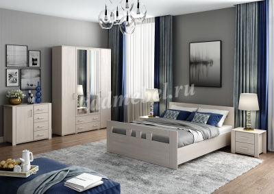 Шкаф 3дв. для одежды и белья Сопрано (Анкор светлый)