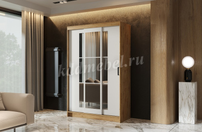 Шкаф-купе Бруно-2 (Дуб вотан/Белый)