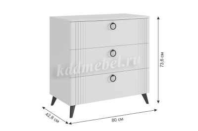 Комод Ева (Белое дерево/Белый матовый)