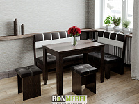 Кухонный уголок Уют-8 Люкс (Венге/Шоколад/Белый)