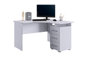 Стол компьютерный угловой Лайт-2 (Белый)