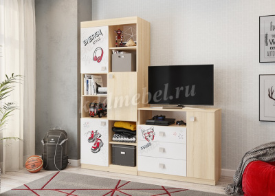 Шкаф комбинированный Энерджи (Дуб сонома/Белый)