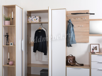 Шкаф комбинированный (Прихожая)  Куба 10.14 (Дуб сонома/Белый премиум)