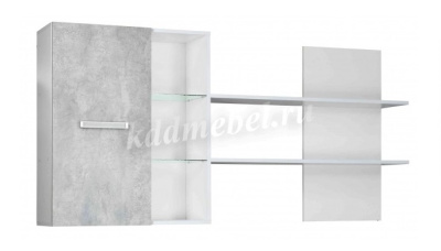 Шкаф навесной Эльза-1 2 кат. (Белый/Цемент темный)