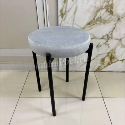 Табурет Лондон (Серый велюр/Черный)