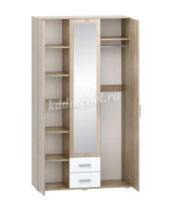 Шкаф 3дв. для одежды и белья Сопрано (Анкор светлый)
