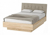 Кровать Соната КРС-1400 1.4 с подъемным механизмом (Дуб сонома/Велюр SAND)