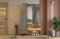 Прихожая баско К3 графит дуб крафт золотой